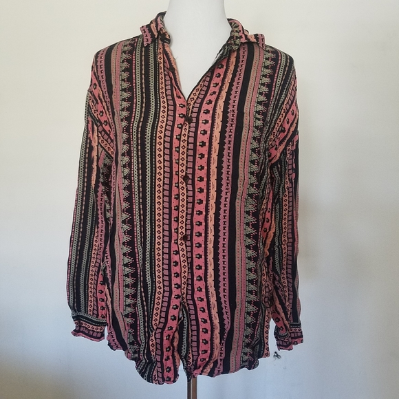 Tops - Vintage Goouch 80's long sleeve button up blouse